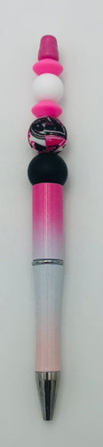 Beaded Pen - Pink and White
