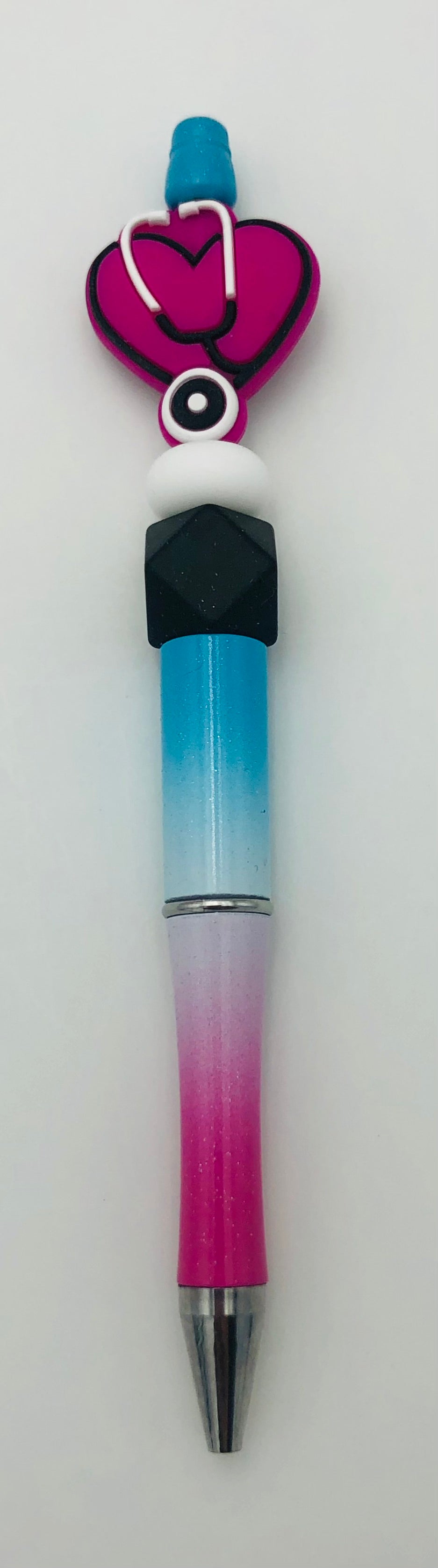 Beaded Pen - Heart with Stethoscope