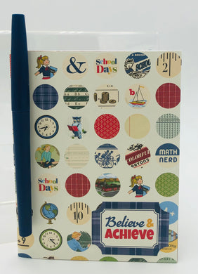 School Themed Mid-Size Notebook With Pen