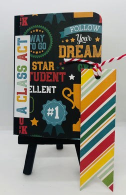 School Themed Mini Notebook With Tag Bookmark