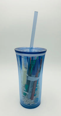Insulated Glass with School Supplies