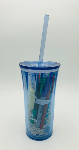 Insulated Glass with School Supplies
