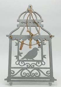 Hand-Painted Wood Birdcage Memo/Photo Holder