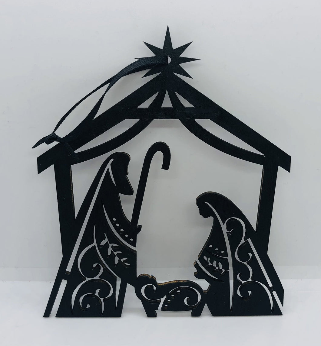 Nativity Ornament in Silhouette