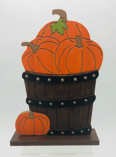 Pumpkin Basket Wood Decor